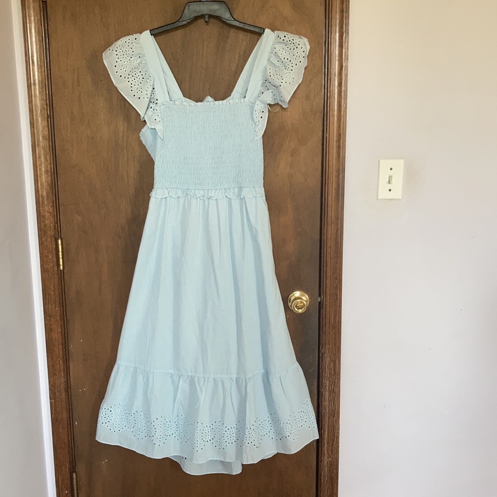 Relisted LC Lauren Conrad floral eyelet detail smock top tie back dress XL XXL - Picture 11 of 17